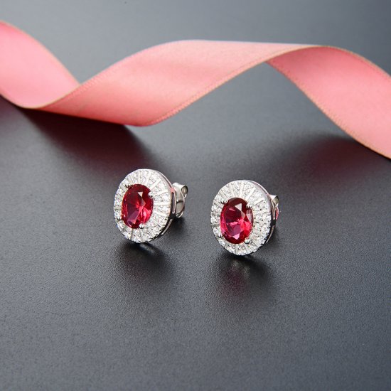 925 Sterling Silver Birthstone Earrings for Women - Click Image to Close